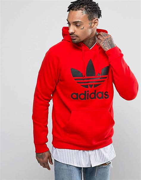 adidas originals bs 4623 roter kapuzenpullover mit trefoil-logo|adidas Hoodies & Sweatshirts .